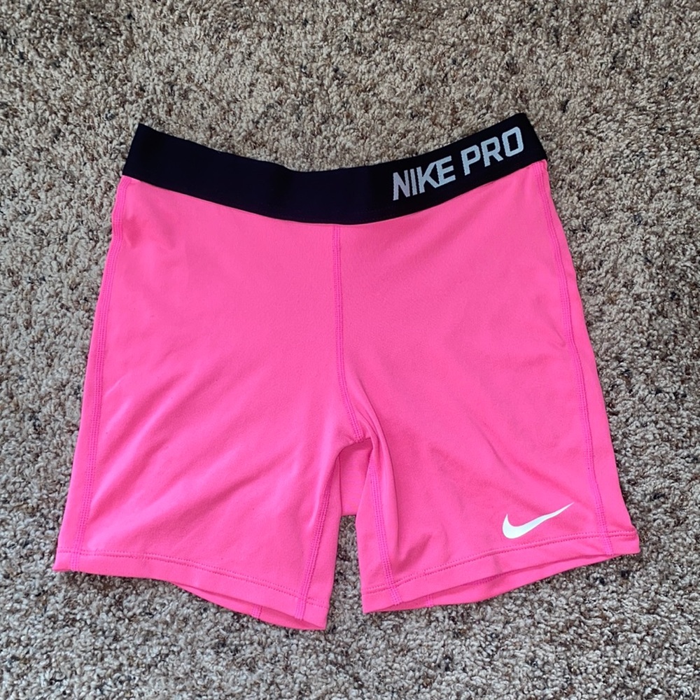 Pink Nike Pro Spandex Shorts (runs small)